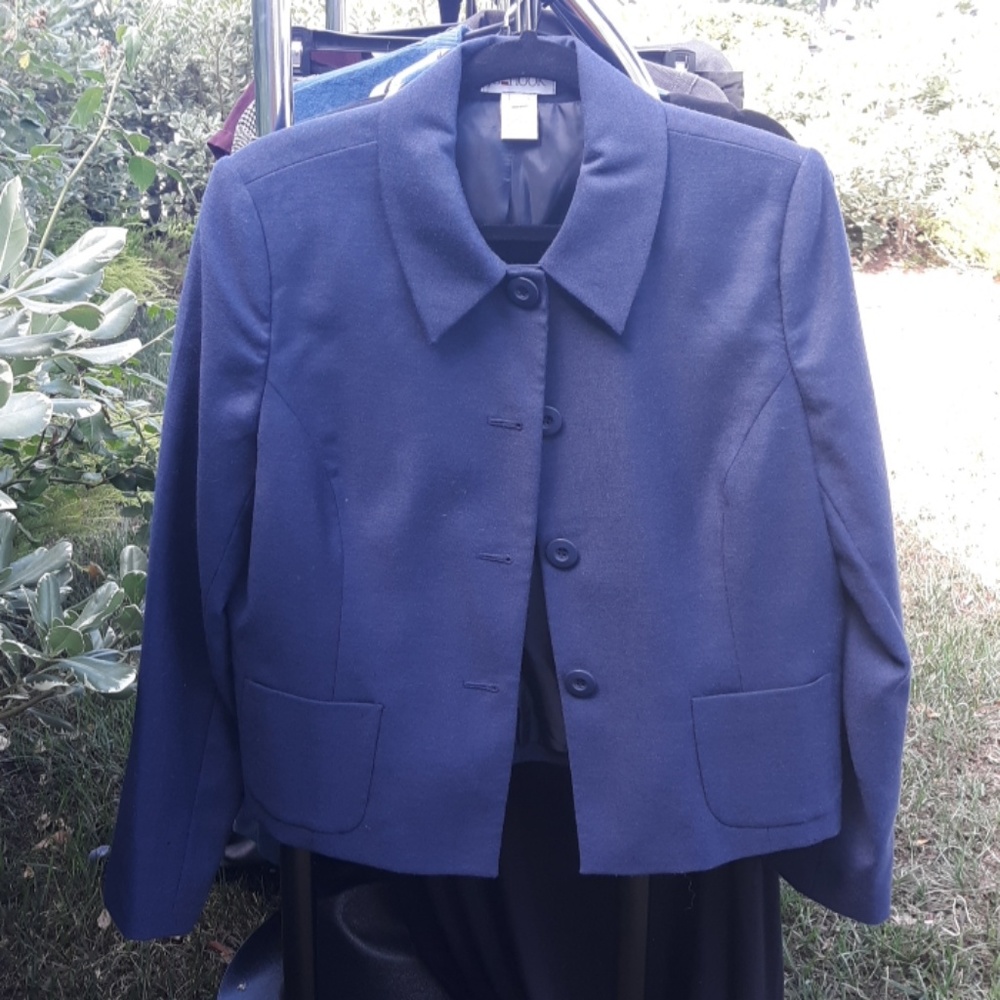 JG Hook Navy button-down Blazer Wool size 12